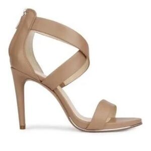 Kenneth Cole Brooke Womens Cross Strappy Sandals Leather Latte  7.5 EUC!! 130$
